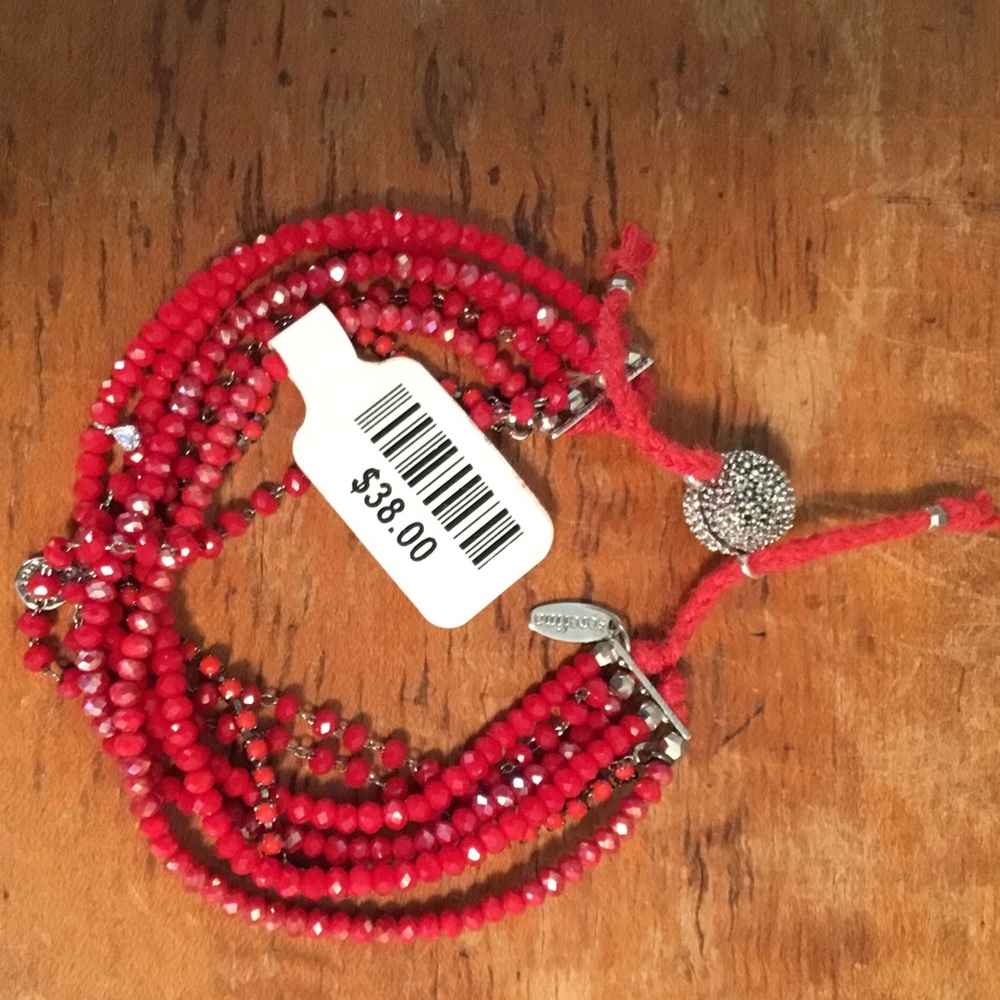 Anthropologie Shine Bright Beaded Bracelets  NWT. Red and Black - Picture 7 of 8